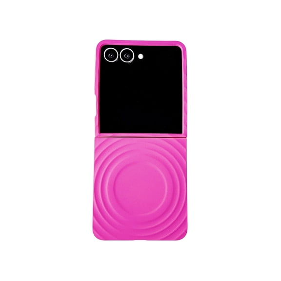 TECH CIRCLE Galaxy Z Flip 7 Magnetic Phone Case, Cute Ripple Design, Hard Plastic Protective Slim Cover with Built-in Magnet Compatible with MagSafe, Anti-Scratch, Lightweight, Shockproof, Rose