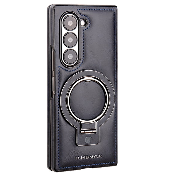 TECH CIRCLE for Galaxy Z Fold 4 (2022 Release) PU Leather Case with Built-in Kickstand, Hands-free Viewing in Landscape/Portrait Modes, Compatible with MagSafe, Shockproof Protective Cover, Blue