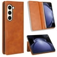 thumbnail image 1 of TECH CIRCLE Galaxy Z Fold 6 5G Case, PU Leather Folio Flip Stand Full Body Shockproof Cover for Samsung Galaxy Z Fold 6 5G 7.6 INCH 2024, Brown, 1 of 5