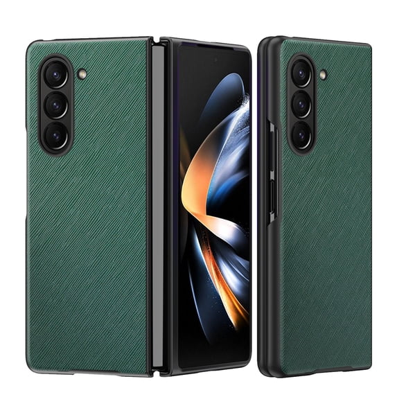 TECH CIRCLE Galaxy Z Fold 6 5G Case, Galaxy Z Fold 6 5G PU Leather + Hard PC Shell Ultra Thin Slim Durable Protective Phone Case Cover for Samsung Galaxy Z Fold 6 5G 2024,Green