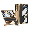 thumbnail image 1 of TECH CIRCLE Galaxy Z Fold 6 Case, Ultra-Thin Luxury PU Leather Hard PC Kickstand Anti-Scratch Shockproof Hinge Protection Case Support Wireless Charging for Samsung Galaxy Z Fold 6 5G, Black+Gold, 1 of 9