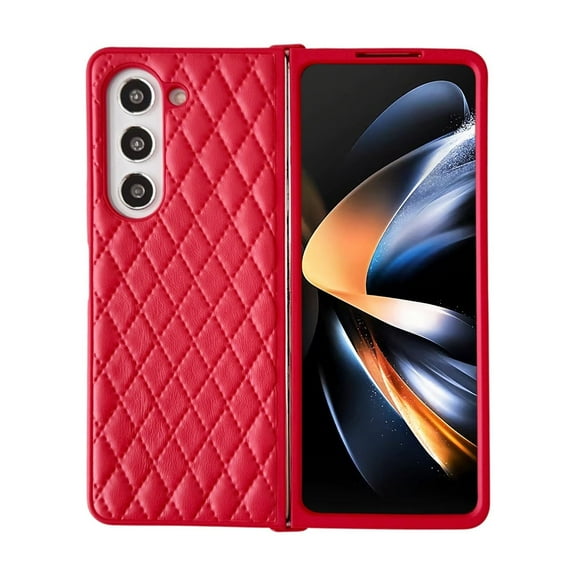 TECH CIRCLE For Galaxy Z Fold5 Case, Stylish Luxury Soft PU Leather Full Body Shockproof Protective Bumper Girls Women Men Anti-Scratch Phone Case for Samsung Galaxy Z Fold 5 5G 7.6" 2023,Red