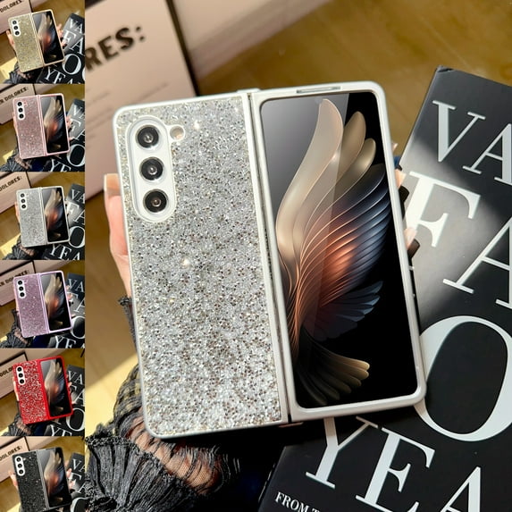 TECH CIRCLE Glitter Case for Samsung Galaxy Z Fold 4, Bling Glossy Shiny Lightweight Case Skin-Friendly Full Body Shockproof Protection Phone Cover for Samsung Galaxy Z Fold 4 7.6" 2022,Silver
