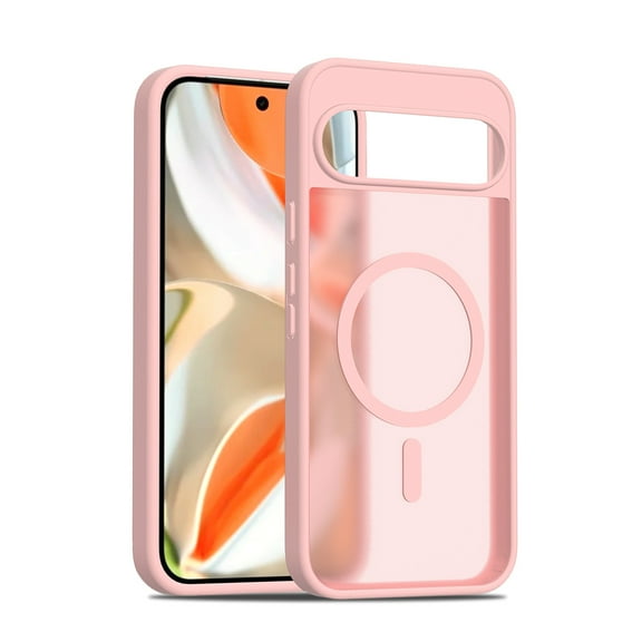 TECH CIRCLE for Google Pixel 10 / 10 Pro Magnetic Hybrid Clear Case Compatible with MagSafe Shockproof Military Grade Protection Rugged Slim Matte PC Non-Yellowing Anti-Fingerprint Cover,Pink