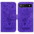 thumbnail image 1 of TECH CIRCLE Google Pixel 6A 5G Wallet Case,Rose Embossed Premium PU Leather Magnetic Handbag Pocket Card Slots with Wrist Strap Flip Kickstand Shockproof Case for Google Pixel 6A 5G 6.1 inch,Purple, 1 of 7