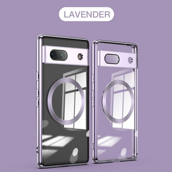 TECH CIRCLE Google Pixel 7A MagSafe Case with Camera Lens Protector,Full Protection Clear Magnetic Case Compatible with MagSafe Anti-Scratch Cover for Google Pixel 7A 6.1" 2023,Light Purple