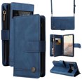 thumbnail image 1 of TECH CIRCLE for Google Pixel 8 6.2" 2023, Premium PU Leather Zipper Wallet Case with Wrist Strap Shoulder Strap Magnetic Clasp Flip Holder Card Slots Crossbody Phone Case for Women Men,Blue, 1 of 17