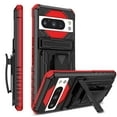 thumbnail image 1 of TECH CIRCLE for Google Pixel 8 Case ,Heavy Duty Holster with Belt Clip Kickstand Rugged Shockproof Protective Case Non-Slip Dual Layer Dropproof Hybrid Silicone Phone Cover for Google Pixel 8,Red, 1 of 9