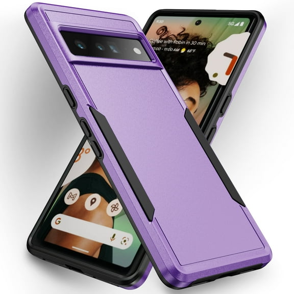 TECH CIRCLE for Google Pixel 8 Case, Slim Hybrid 2-In-1 Hard PC Soft TPU Dual Layer Heavy Duty Rugged Shockproof Protective Lightweight Case for Google Pixel 8,Purple+Black