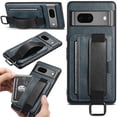 thumbnail image 1 of TECH CIRCLE for Google Pixel 8,Google Pixel 8 Wallet Case Retro Women Men Back Card Slots Phone Cover with Finger Wristband Holders Purse Shell for Google Pixel 8 6.2" 2023, Blue, 1 of 7