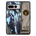 thumbnail image 1 of TECH CIRCLE for Google Pixel 8 Pro Camouflage Case, Luxury Ultra Slim PU Leather Shockproof Drop Protective Wireless Charging Anti-scratch TPU Frame Phone Case Cover for Google Pixel 8 Pro, Blue, 1 of 9