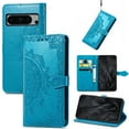 thumbnail image 1 of TECH CIRCLE for Google Pixel 8 Pro Case, Embossed Pixel 8 Pro Wallet Case with Wrist Strap, PU Leather Shockproof Folio Case with Magnetic Closure Kickstand Case for Google Pixel 8 Pro,Blue, 1 of 6