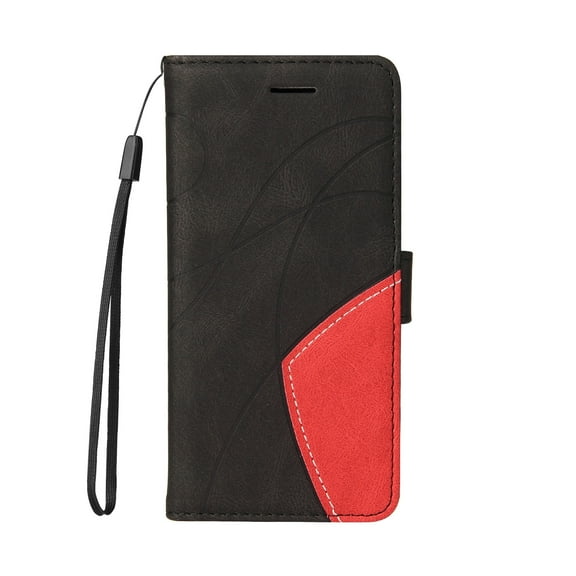 TECH CIRCLE for Google Pixel 8 Pro Case,Retro Stylish Dual Color PU Leather Wallet Case[2 Card Slots]Anti-Scratch Shockproof Phone Shell w/ Wristband,for Google Pixel 8 Pro - Black