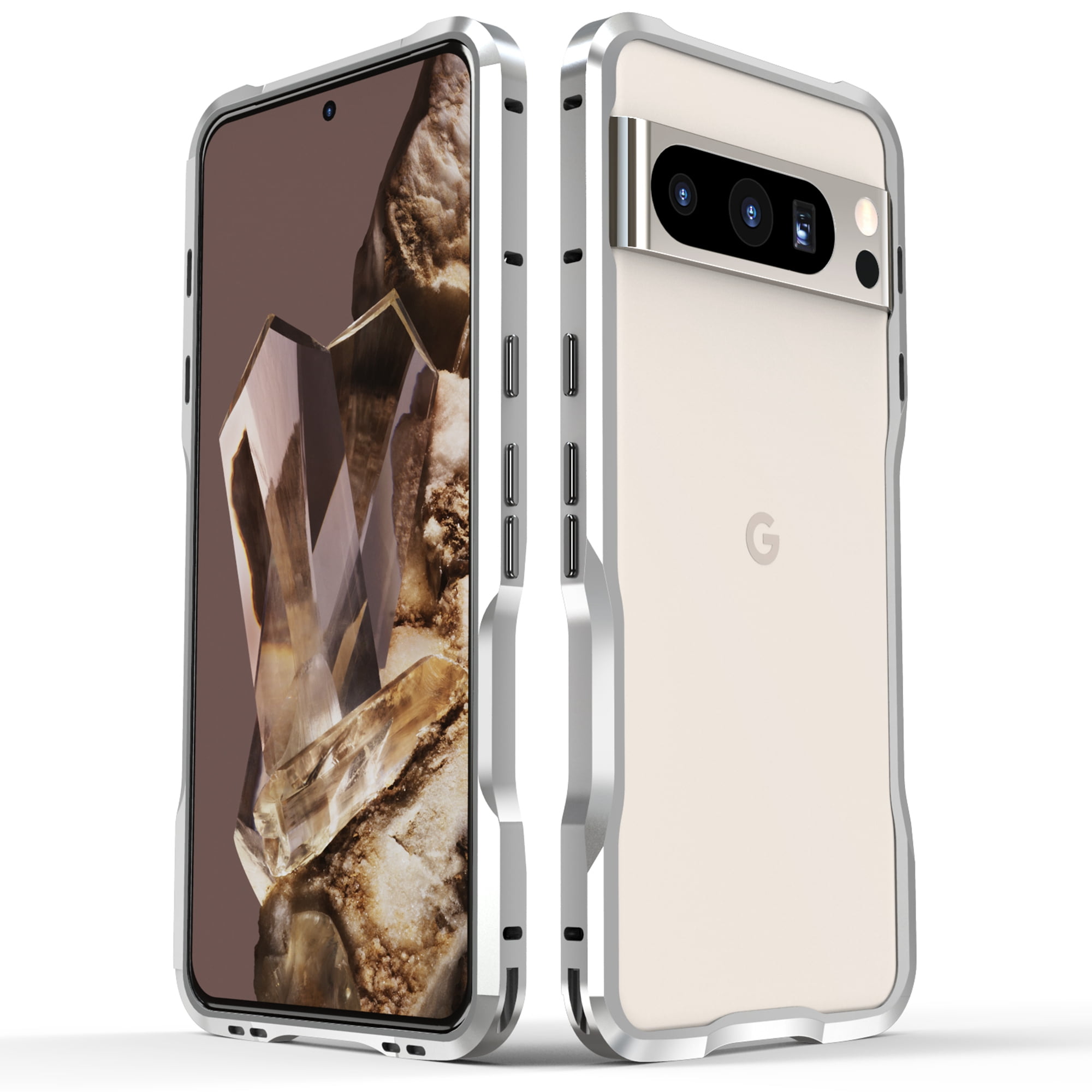 TECH CIRCLE for Google Pixel 8 Pro Case,Slim Cool Design Aluminum Frame  Metal Bumper Frame Armor Bumper Shock Absorbent Protective Phone Case for  ...