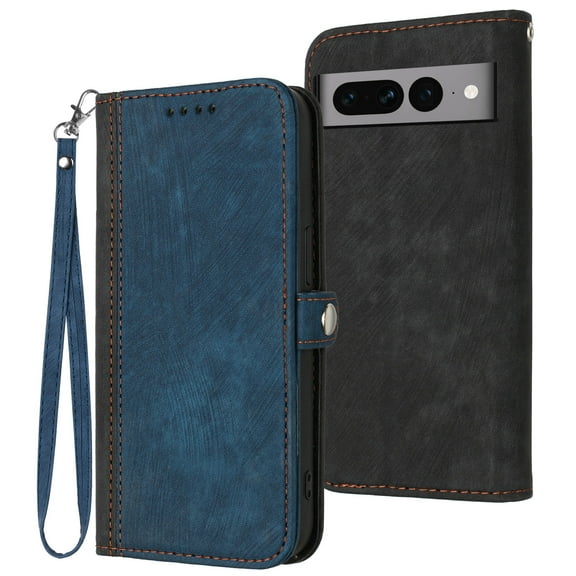 TECH CIRCLE for Google Pixel 8 Pro, Google Pixel 8 Case ,Classic Retro PU Leather Shockproof Magnetic Flip Cover Card Holders Wallet Purse Shell,for Men Women,for Pixel 8 Pro Slim Case - Blue