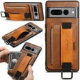 thumbnail image 1 of TECH CIRCLE for Google Pixel 8 Pro,Google Pixel 8 Pro Wallet Case Retro Women Men Back Card Slots Phone Cover with Finger Wristband Holders Purse Shell for Google Pixel 8 Pro 6.7" 2023 - Brown, 1 of 7