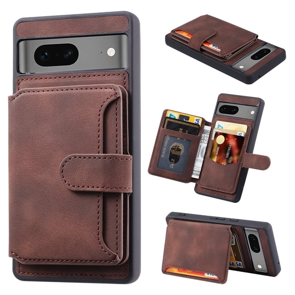 TECH CIRCLE for Google Pixel 8 Pro Wallet Case Cover, Retro PU Leather Cards Holder Protective Stand Shockproof Cash Pocket Wallet Case Cover for Google Pixel 8 Pro 6.7" 2023,Coffee