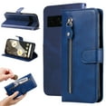 thumbnail image 1 of TECH CIRCLE for Google Pixel 8 Pro Wallet Flip Case, 3 Credit Cards Slot Holder Case with Zipper Pocket, PU Leather Wallet Kickstand Soft TPU Inner Case Cover for Google Pixel 8 Pro, Blue, 1 of 12