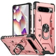 thumbnail image 1 of TECH CIRCLE for Google Pixel 8 Rugged Case, Heavy Duty 360° Rotation Ring Holder Kickstand Shockproof Protective Case Magnetic Car Mount Anti-Slip Hybrid Phone Cover for Google Pixel 8, Rosegold, 1 of 9