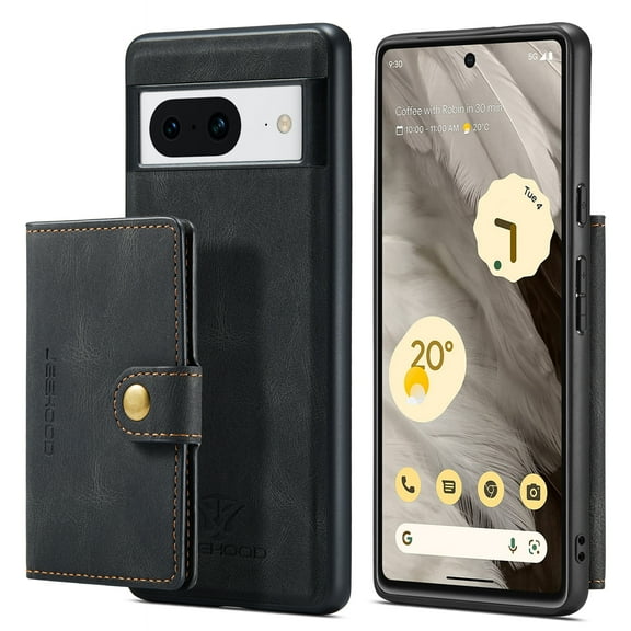 TECH CIRCLE for Google Pixel 8 Wallet Case, 2-IN-1 Detachable PU Leather Card Slots Stand Anti-Scratch Drop Protection Shockproof Cover Support Wireless Charging,for Google Pixel 8 2023 - Black