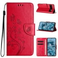 thumbnail image 1 of TECH CIRCLE for Google Pixel 8 Wallet Case,Butterfly Embossed Pattern PU Leather Luxury Anti-Scratch Kickstand Full Phone Cover with 3 Card Cash Slots & Strap,for Google Pixel 8 6.2" 2023, Red, 1 of 9