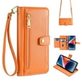 thumbnail image 1 of TECH CIRCLE for Google Pixel 8 Wallet Case Cover, Large Space Cards Slots Zipper Pocket Shoulder Strap Kickstand Shockproof Wallet Phone Case for Google Pixel 8 6.2" 2023 - Orange, 1 of 6