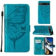 thumbnail image 1 of TECH CIRCLE Google Pixel 8 Case, Magnetic Folio Butterfly Patterned Wallet Case, Premium PU Leather with Wrist Strap Credit Card Holder Slots Kickstand Shockproof Cover For Google Pixel 8,Blue, 1 of 5