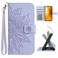 thumbnail image 1 of TECH CIRCLE for Google Pixel 8 Wallet Case with Wrist Strap,Stylish Sunflower Embossed PU Leather Shockproof Protective Magnetic Flip Stand Card Slots Protective Cover for Google Pixel 8,Lightpurple, 1 of 10