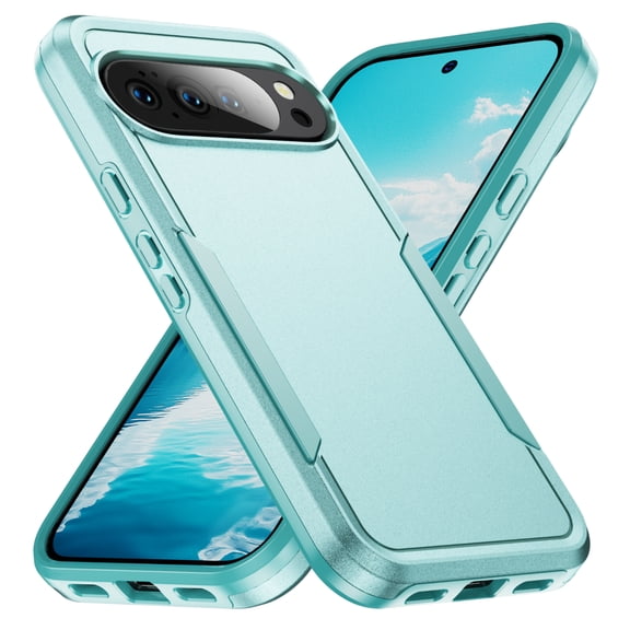TECH CIRCLE for Google Pixel 8A Rubber Hybrid Case Heavy-Duty Shockproof Drop Protection Anti-Scratch Dual Layer Light Slim Rugged Wireless Charging Support Cover for Women Men,Green