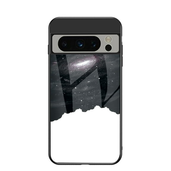 TECH CIRCLE for Google Pixel 9 Pro/Pixel 9 Case, Glass Back Cover Galaxy Series Sleek Anti-Scratch Shockproof Bumper Slim Fit Shell Cover for Google Pixel 9 Pro/Pixel 9 6.3" 2024,White