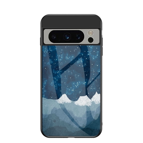 TECH CIRCLE for Google Pixel 9 Pro/Pixel 9 Case, Glass Back Cover Galaxy Series Sleek Anti-Scratch Shockproof Bumper Slim Fit Shell Cover for Google Pixel 9 Pro/Pixel 9 6.3" 2024,Blue