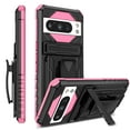 thumbnail image 1 of TECH CIRCLE for Google Pixel 9 Pro/Pixel 9 Case, Heavy Duty Holster with Belt Clip Kickstand Rugged Shockproof Protective Case Non-Slip Dual Layer Dropproof Hybrid Silicone Cover,Pink, 1 of 8