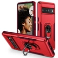 thumbnail image 1 of TECH CIRCLE for Google Pixel 9 Pro/Pixel 9 Case,Military Grade Rugged Shockproof Kickstand Bracket Cover with Magnetic Car Mount Lens Ring Holder Protective Case,Rose + Red, 1 of 10