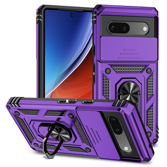 TECH CIRCLE for Google Pixel 9 Pro/Pixel 9,Rugged Phone Case with Slide Camera Kickstand TPU Bumper Drop Proof Durable Military Grade Protective Case for Google Pixel 9 Pro/Pixel 9 6.3" 2024,Purple