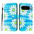 thumbnail image 1 of TECH CIRCLE for Google Pixel 9 Pro XL Case (6.8", 2024 Release), Cute Cartoon Flip Wallet Case with Wrist Strap, Built-in Card/Cash Slots, PU Leather Protective Slim Fold Stand Case, Blue Daisy, 1 of 10
