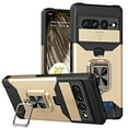 thumbnail image 1 of TECH CIRCLE for Google Pixel 9 Pro XL Case, Card Slot Ring Holder Kickstand Shockproof Cover Camera Lens Protection Dropproof Bumper Rugged Magnetic Car Mount Phone Case,Gold, 1 of 7