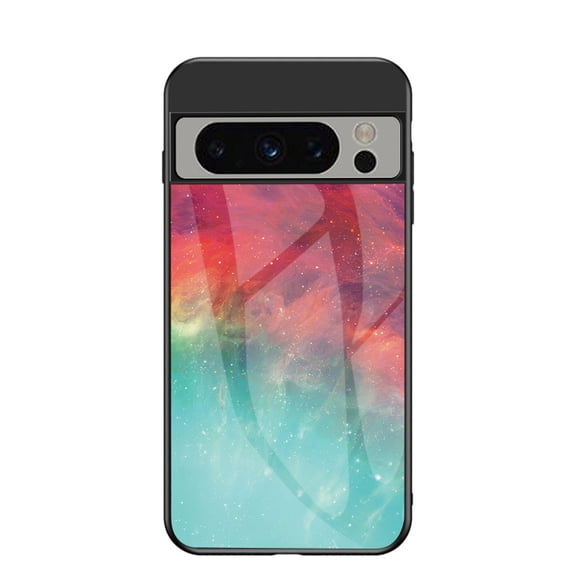 TECH CIRCLE for Google Pixel 9 Pro XL Case, Glass Back Cover Galaxy Series Sleek Anti-Scratch Shockproof Bumper Slim Fit Shell Cover for Google Pixel 9 Pro XL 6.8" 2024,Colorful