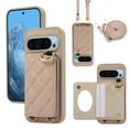 thumbnail image 1 of TECH CIRCLE for Google Pixel 9 Pro XL Case, Quilted PU Leather Magnetic Clasp Shockproof Cover Card Holder Shoulder Strap Mirror Ring Stand Flip Wallet Case for Google Pixel 9 Pro XL,Khaki, 1 of 6