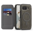 thumbnail image 1 of TECH CIRCLE For Google Pixel 9a Flip Wallet Phone Case 6.3" 2025 Release with 3 Card Slots, RFID Blocking, Compatible with MagSafe, Magnetic Closure, PU Leather Protective Lightweight Cover, Gray, 1 of 8