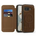 thumbnail image 1 of TECH CIRCLE For Google Pixel 9a Flip Wallet Phone Case 6.3" 2025 Release with 3 Card Slots, RFID Blocking, Compatible with MagSafe, Magnetic Closure, PU Leather Protective Lightweight Cover, Coffee, 1 of 8