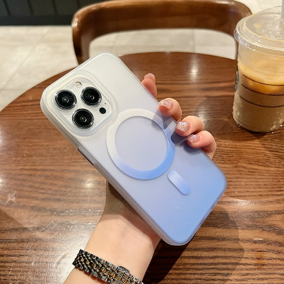 TECH CIRCLE Gradient Matte Case for Apple iPhone 14 Pro Max 6.7 inch (2022) ,Built in Magnet Compatible with MagSafe Charger,Shockproof Translucent Frosted Magnetic Lightweight Slim Phone Case,Blue