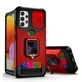 thumbnail image 1 of TECH CIRCLE Hard Phone Case for Samsung Galaxy A32 4G (6.4 Inch) - Sliding Cover for Camera, Silicone/Plastic Protective Composite Case, Drop Proof Rugged Cover with Kickstand /Card Holder (Red), 1 of 6