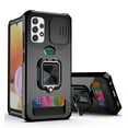 thumbnail image 1 of TECH CIRCLE Hard Phone Case for Samsung Galaxy A32 5G (6.5 Inch) - Sliding Cover for Camera, Silicone/Plastic Protective Composite Case, Drop Proof Rugged Cover with Kickstand /Card Holder (Black), 1 of 1
