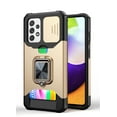 thumbnail image 1 of TECH CIRCLE Hard Phone Case for Samsung Galaxy A72 5G (6.7 Inch) - Sliding Cover for Camera, Silicone/Plastic Protective Composite Case, Drop Proof Rugged Cover with Kickstand /Card Holder (Gold), 1 of 1