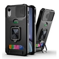 thumbnail image 1 of TECH CIRCLE Hard Phone Case for iPhone XR (6.1 Inch) - Sliding Cover for Camera, Silicone/Plastic Protective Composite Case, Drop Proof Lightweight Rugged Cover with Kickstand /Card Holder (Black), 1 of 1