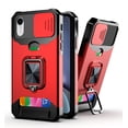 thumbnail image 1 of TECH CIRCLE Hard Phone Case for iPhone XS and iPhone X (5.8 Inch) - Sliding Cover for Camera, Silicone/Plastic Protective Composite Case, Shockproof Rugged Cover with Kickstand /Card Holder (Red), 1 of 7