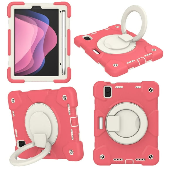 TECH CIRCLE Kids Case for Apple iPad mini 6th Gen 8.3-inch 2021 - Rugged Protective Handle Kickstand Shockproof Hybrid TPU PC Cover Shoulder Strap Pencil Holder Case for Apple iPad mini 6-Red