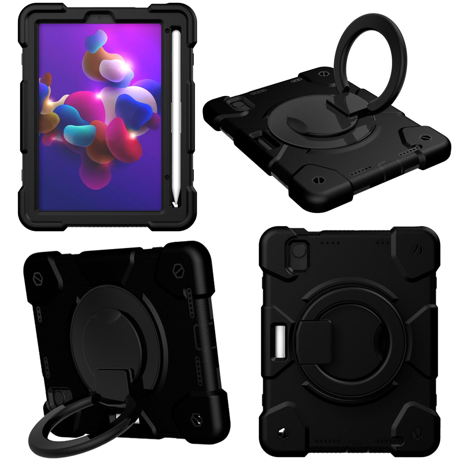 TECH CIRCLE Kids Case for Apple iPad mini 6th Gen 8.3-inch 2021 - Rugged Protective Handle Kickstand Shockproof Hybrid TPU PC Cover Shoulder Strap Pencil Holder Case for Apple iPad mini 6-Black