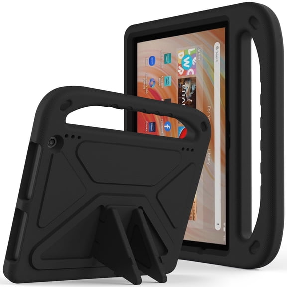 TECH CIRCLE Kids Case for Fire HD 10 & HD 10 Plus Tablet(13th/11th Generation, 2023/2021 Release),Lightweight Shockproof Kid-Proof Cover with Handle Stand for Kindle Fire HD 10 Tablet 2023 2021,Black