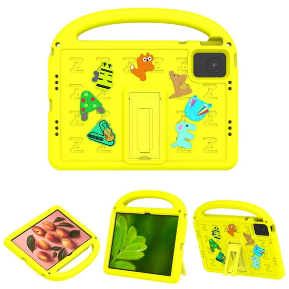TECH CIRCLE Kids Case for Lenovo Tab M11 Android 13 Tablet 11" 2024, Cute Cartoon Case for Kids/Boys/Girls, with Kickstand & Handle & Pen Holder & Shoulder Strap, Protective Lightweight Case, Yellow